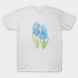 2 blue hyacinth ink and watercolor T-Shirt